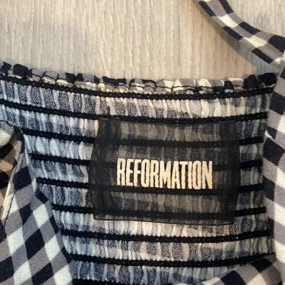 Reformation Checkered Babydoll Top - Picture 5 of 6